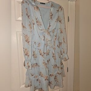 Floral Print Women's Tie Front Dress